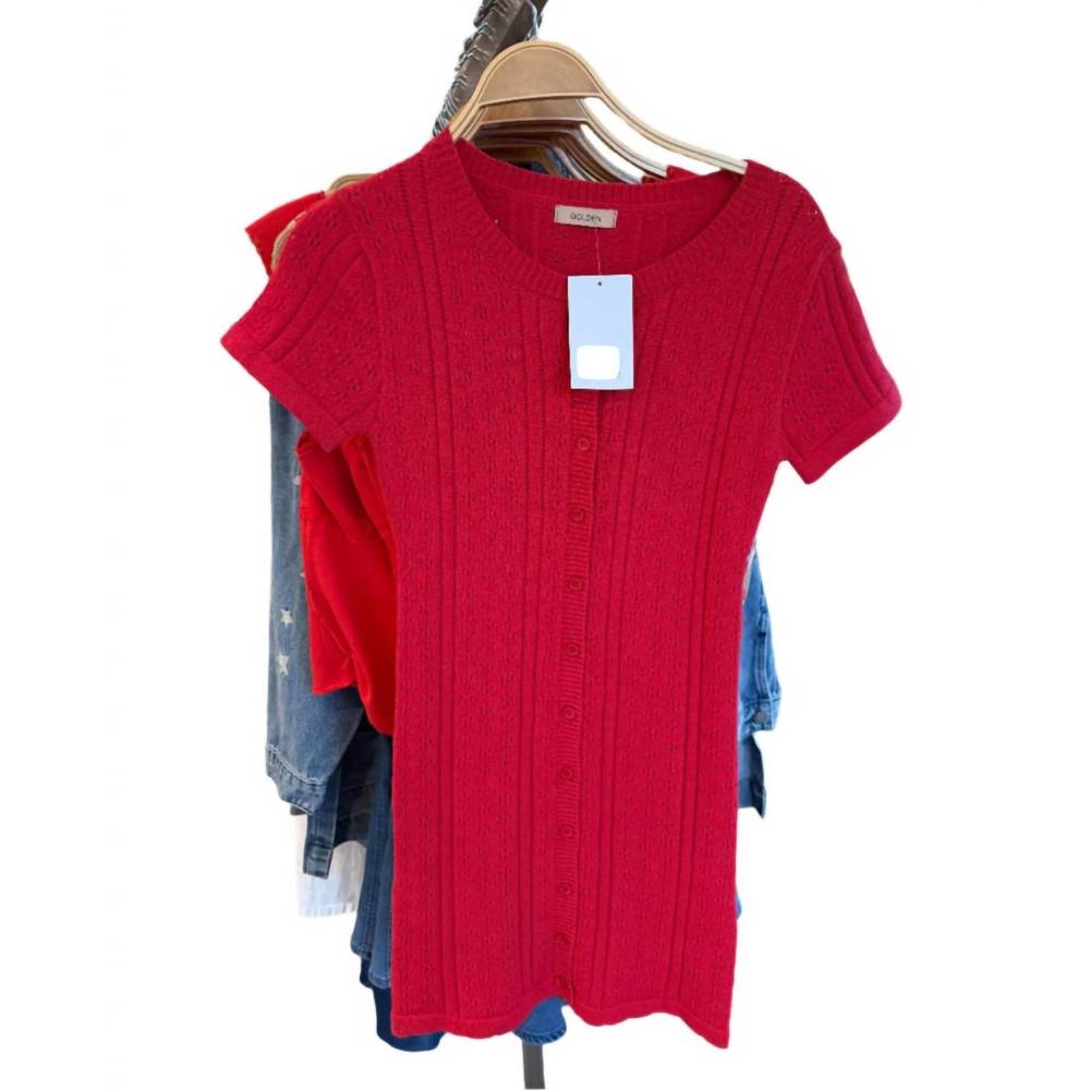 NEW GOLDEN women's yaya knit mini dress in cherry